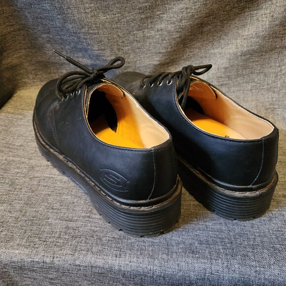 Men's Size 8.5 Skechers 7480 Feel The Comfort Black Leather Lace Up Work Shoes - Picture 2 of 8